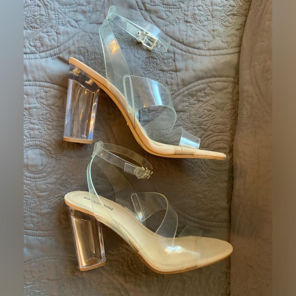 NEW Gianni Bini Ahrley Clear Vinyl Ankle Strap Strappy Sandals NWT - Picture 7 of 12